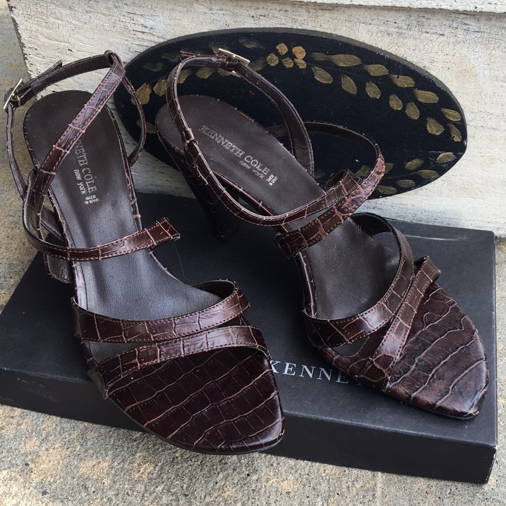 Kenneth Cole brown leather strappy sandals size 9 - Picture 2 of 8